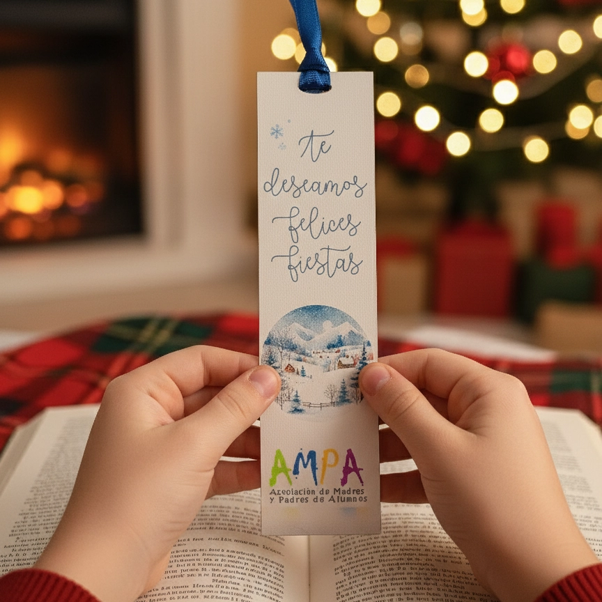 Marcapáginas Personalizado Navidad Colegio