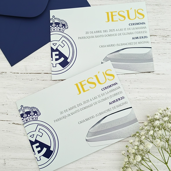 Tarjeta de invitación de comunión fútbol Tarjeta de invitación de comunión fútbol