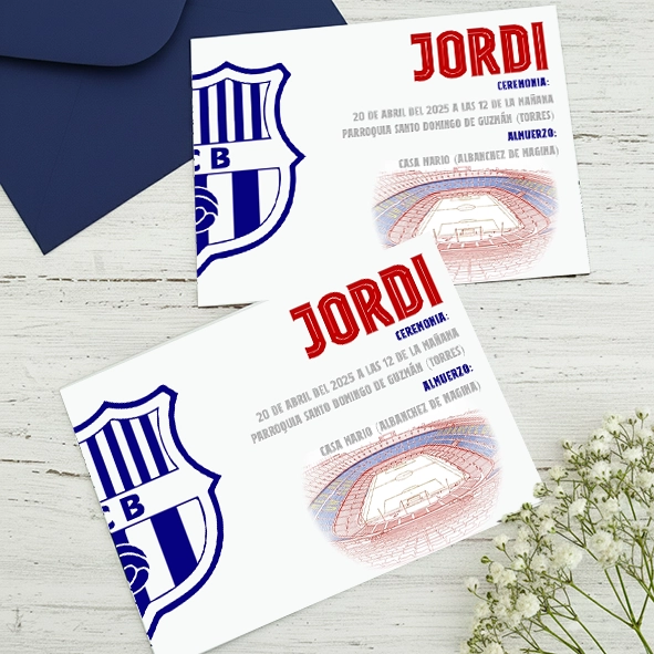 Tarjeta de invitación de comunión fútbol Tarjeta de invitación de comunión fútbol