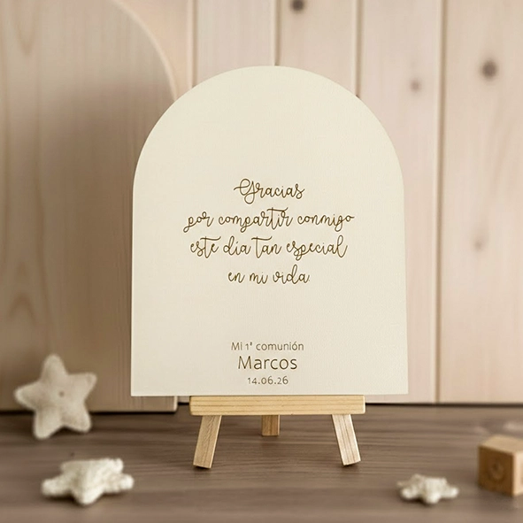 Recordatorio comunión arco madera Recordatorio comunión arco madera