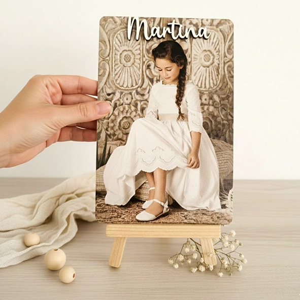 Recordatorio comunión madera vintage