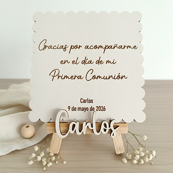 Recordatorio comunión personalizado madera Cookie Recordatorio comunión personalizado madera Cookie