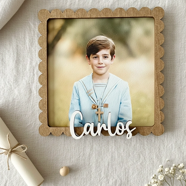 Recordatorio comunión personalizado madera Cookie