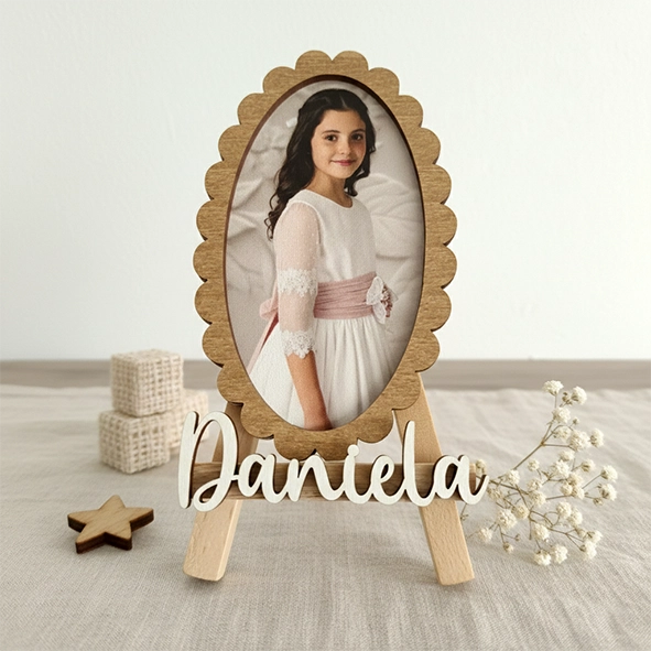 Recordatorio comunión personalizado madera Ovalado Recordatorio comunión personalizado madera Ovalado