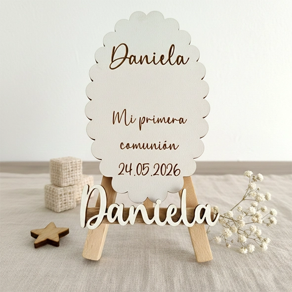 Recordatorio comunión personalizado madera Ovalado Recordatorio comunión personalizado madera Ovalado