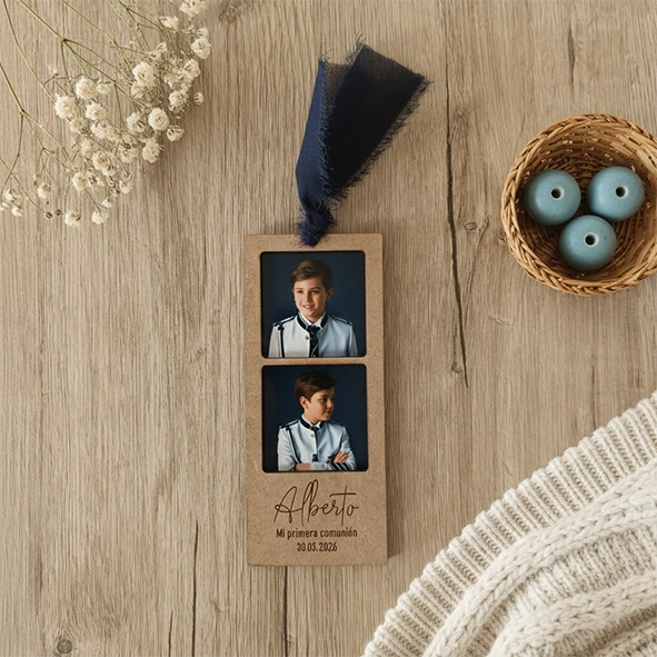 Recordatorio primera comunión portafotos madera Recordatorio primera comunión portafotos madera