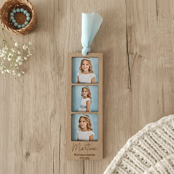 Recordatorio primera comunión portafotos madera Recordatorio primera comunión portafotos madera